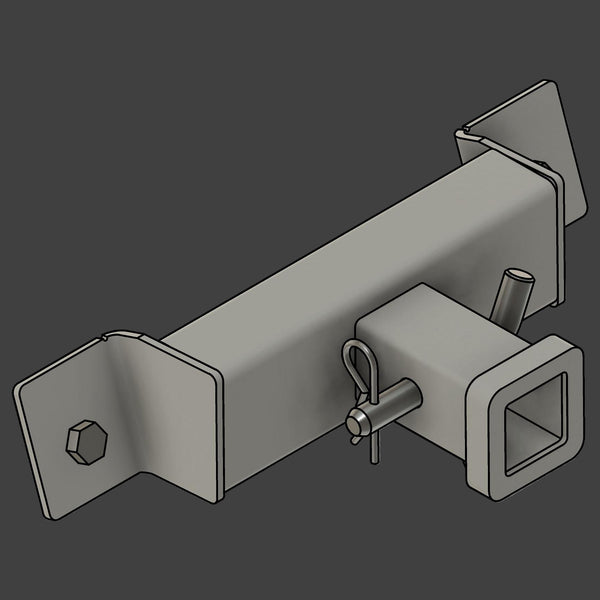 Metal bracket with bolts on a white background