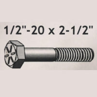 EXBB Exmark Replacement Blade Bolt 2.5" (1/2"-20 x 2-1/2") Grade 8 (3 Pk)