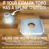 XBE 2.5" W x 15/16" CH Exmark / Toro with Spline X-Blade Dual Mulching Blade Adapter (3 pk)
