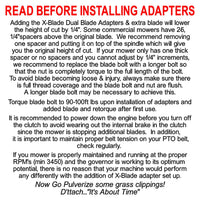 XB3 2.5" W x 5/8 CH X-Blade Dual Mulching Blade Adapter Kit (3pk)